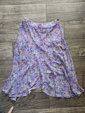 Y2K Floral Asymmetrical Cottagecore Romantic Midi Skirt